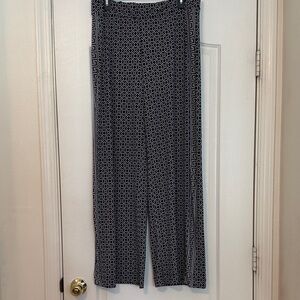 White House Black Market Monochrome Patterned Wide Leg Pants